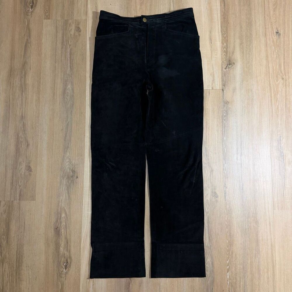 Vintage Wilson Leather Pants Maxima Suede Straight Leg Sz 8 90s Grunge Biker Alt